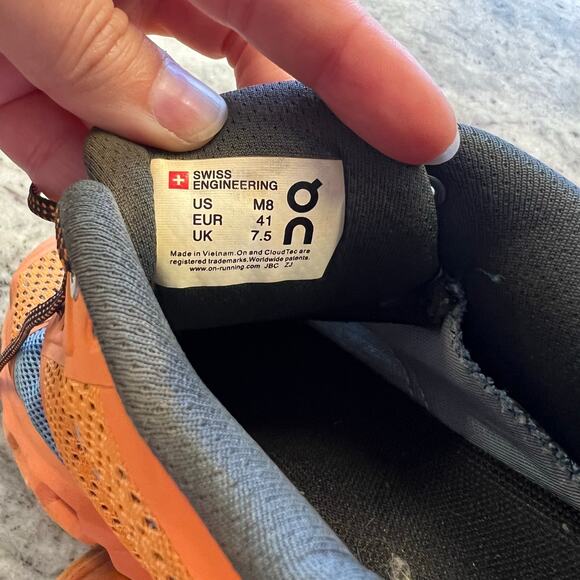 On Running Cloudstratus Orange Sneakers Men's Size 8 - Picture 4 of 6